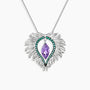 Amethyst Feather Pendant in Sterling Silver - Irosk Australia