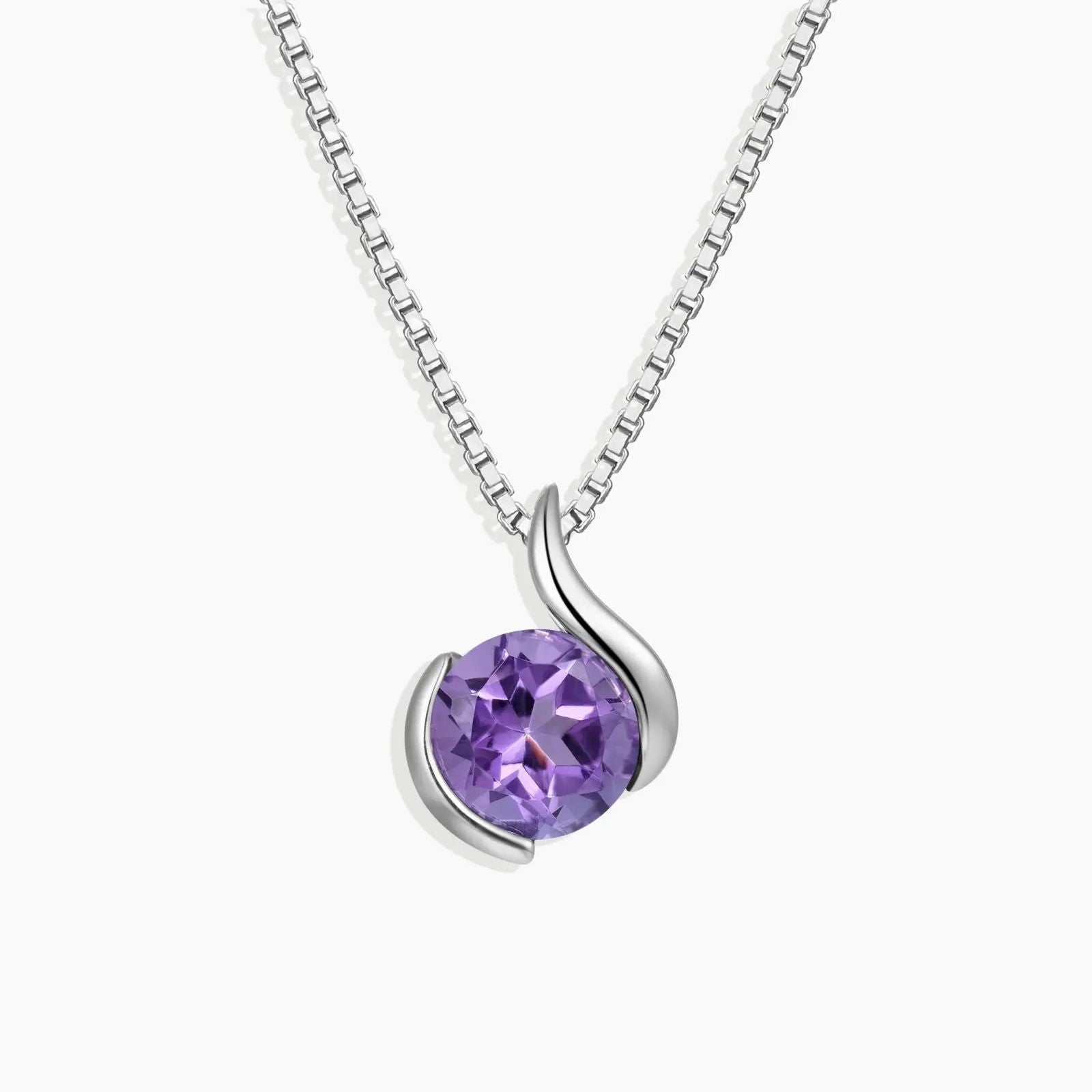 Amethyst Monarch Pendant in Sterling Silver - gift for her