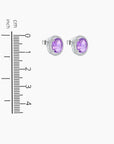 Amethyst Oval Cut Regal Earrings in Sterling Silver - Irosk Australia