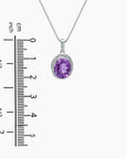 Amethyst Oval Cut Regal Pendant Necklace in Sterling Silver - Irosk Australia