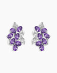 Amethyst Oval Cut Snowflake Earrings in Sterling Silver - Irosk Australia