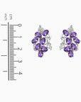 Amethyst Oval Cut Snowflake Earrings in Sterling Silver - Irosk Australia