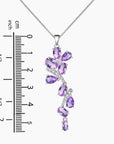 Amethyst Oval Cut Snowflake Necklace in Sterling Silver - Irosk Australia