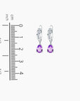Amethyst Pear Cut Drop Earrings in Sterling Silver - Irosk Australia