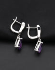 Amethyst Pear Cut Drop Earrings in Sterling Silver - Irosk Australia