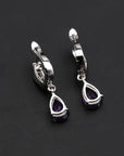 Amethyst Pear Cut Drop Earrings in Sterling Silver - Irosk Australia
