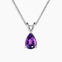 Amethyst Pear Shape Pendant Necklace - 925 Sterling Silver - Irosk Australia