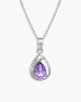 Amethyst Teardrop Necklace in Sterling Silver - Irosk Australia