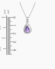 Amethyst Teardrop Necklace in Sterling Silver - Irosk Australia
