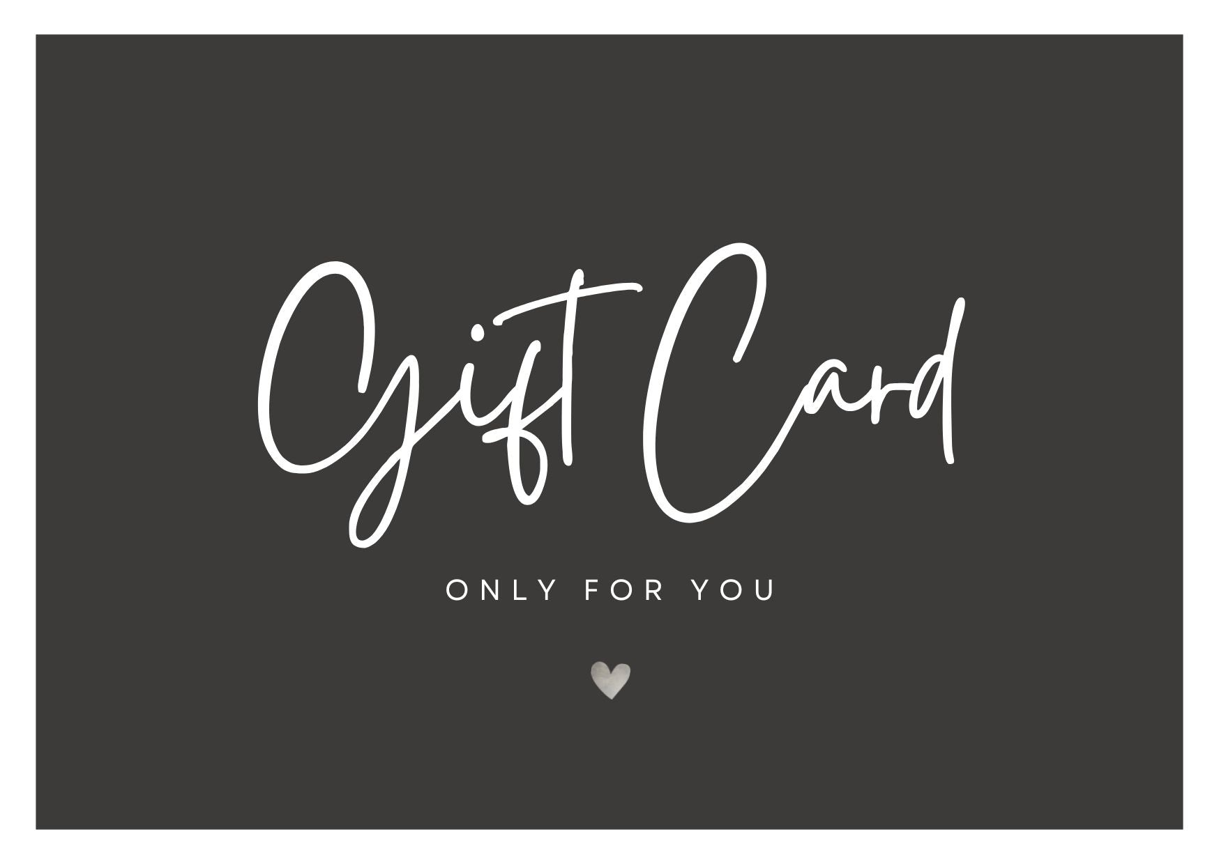 Gift card template with 'Only for you' text on a dark background