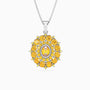 Citrine Cluster Necklace in Sterling Silver – Statement Necklace