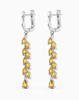 Citrine Drop Earrings in Sterling Silver | Irosk Australia ® - Irosk Australia