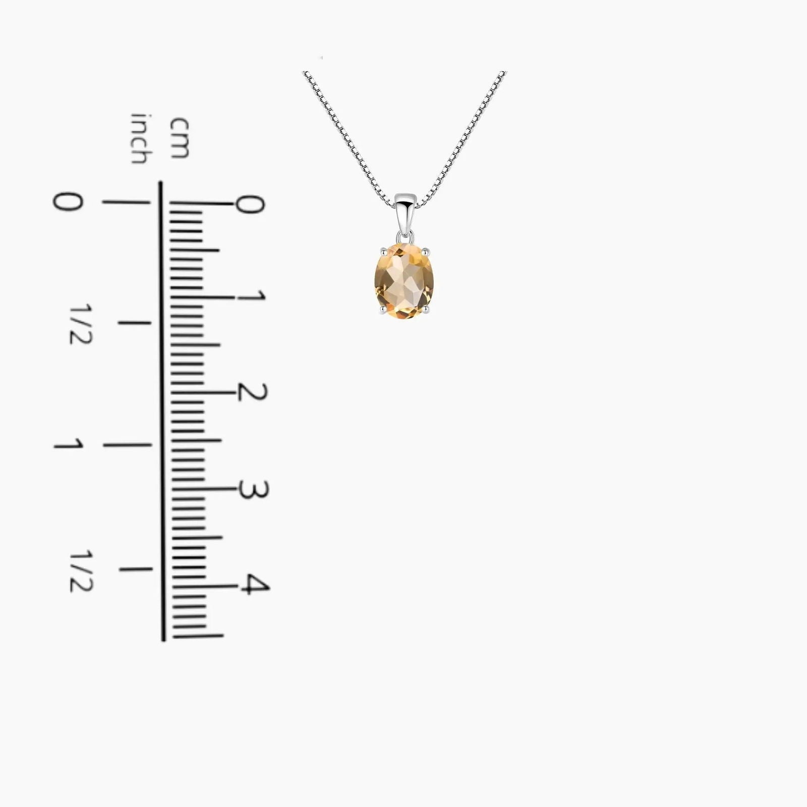 Citrine Oval Shape Pendant Necklace in 925 Sterling Silver - Irosk Australia ® - Irosk Australia