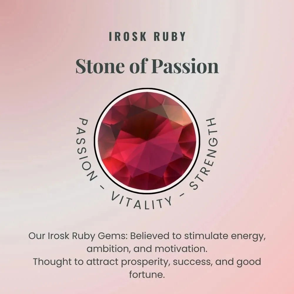 Classic Oval Ruby Halo Ring in Sterling Silver - Irosk Australia