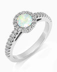 side view of classic opal ring round shape 