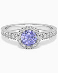 Classic Round Tanzanite Halo Ring in Sterling Silver - Irosk Australia