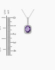 Cushion Cut Amethyst & CZ Pendant in Sterling Silver - Irosk Australia