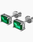 Emerald Stud Earrings another angle