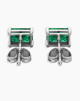 Emerald Stud Earrings - back side view
