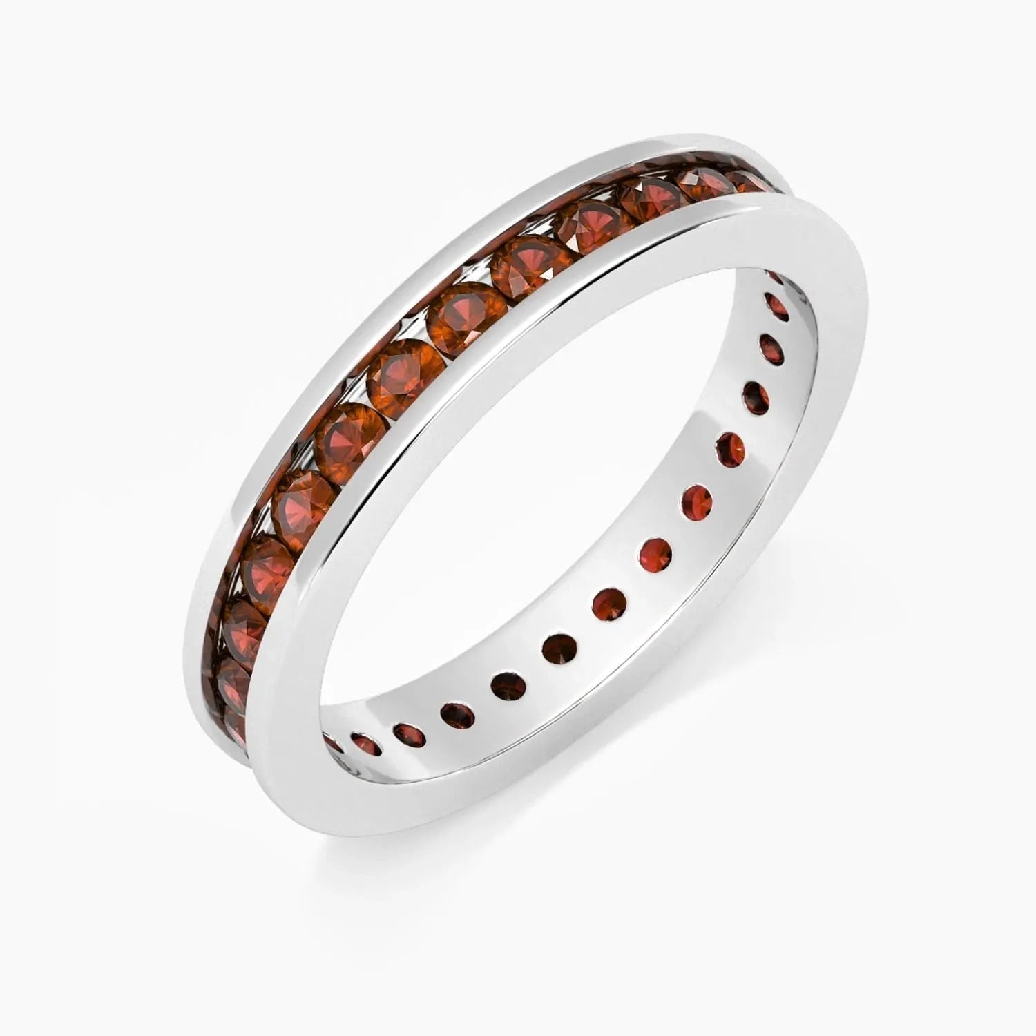 Garnet Channel Set Ring in Sterling Silver - Irosk Australia ® - Irosk Australia