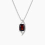 Garnet Cushion Cut Globe Necklace in Sterling Silver - Irosk Australia