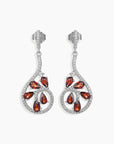 Garnet Dewdrop Earrings in Sterling Silver - Irosk Australia