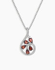 Garnet Dewdrop Necklace in Sterling Silver - Irosk Australia