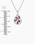 Garnet Dewdrop Necklace in Sterling Silver - Irosk Australia