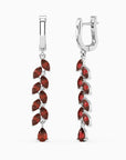 Garnet Drop Earrings in Sterling Silver | Irosk Australia ® - Irosk Australia