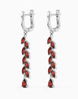 Garnet Drop Earrings in Sterling Silver | Irosk Australia ® - Irosk Australia