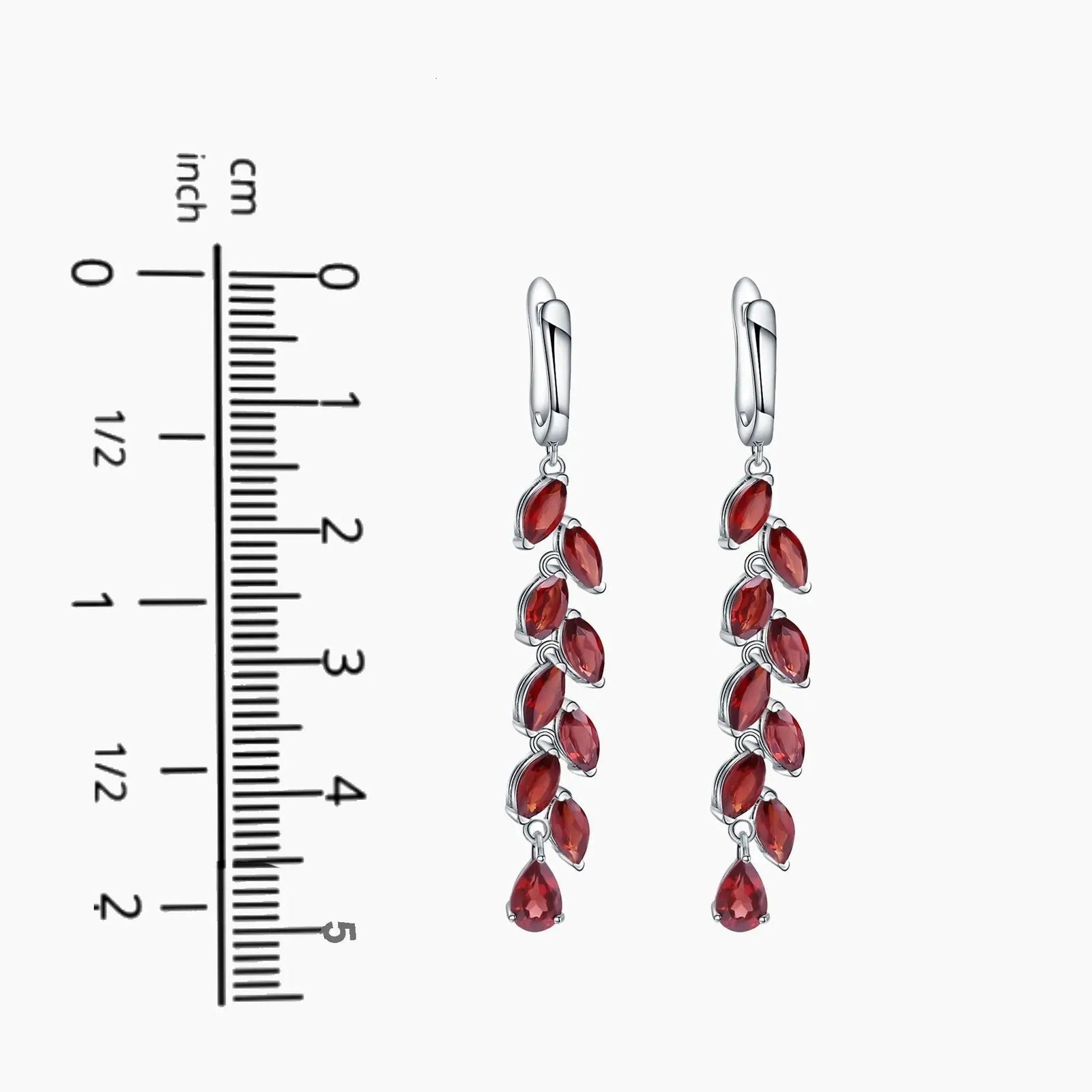 Garnet Drop Earrings in Sterling Silver | Irosk Australia ® - Irosk Australia