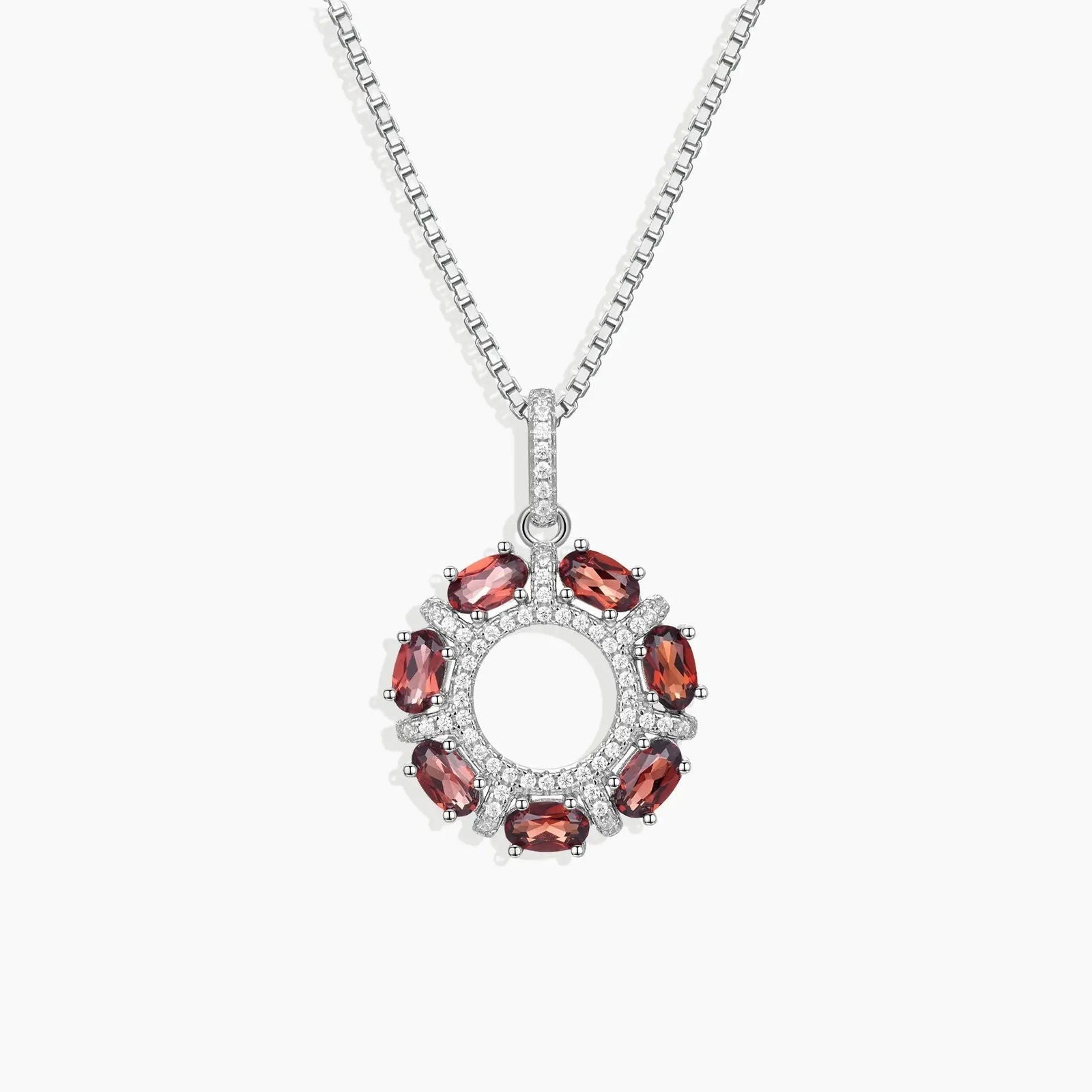 Garnet Galaxy Pendant Necklace in Sterling Silver - Irosk ® - Irosk Australia