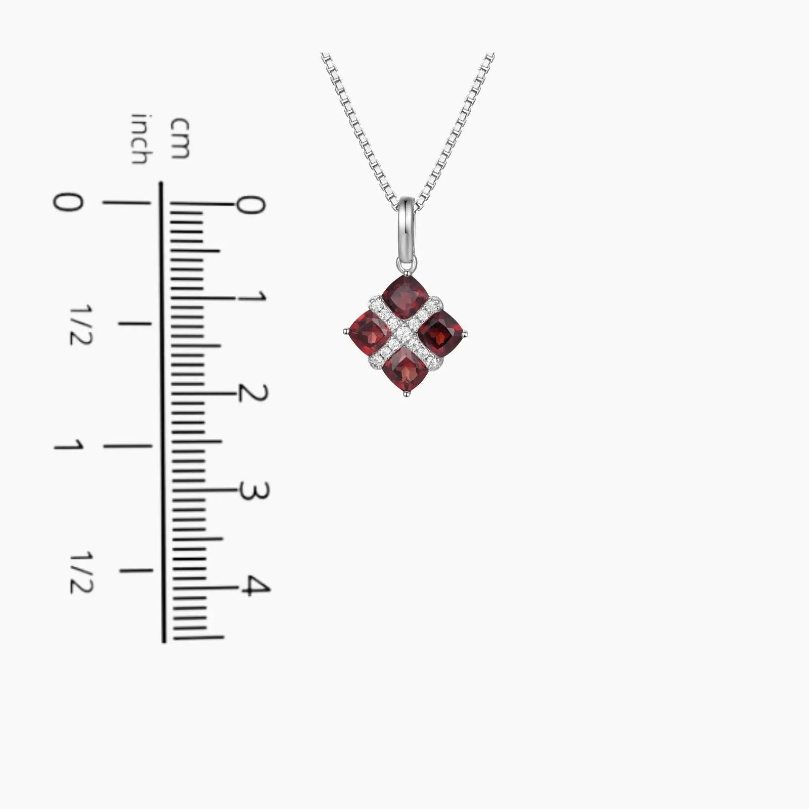 Garnet Infanta Charm Necklace in Sterling Silver - Irosk Australia