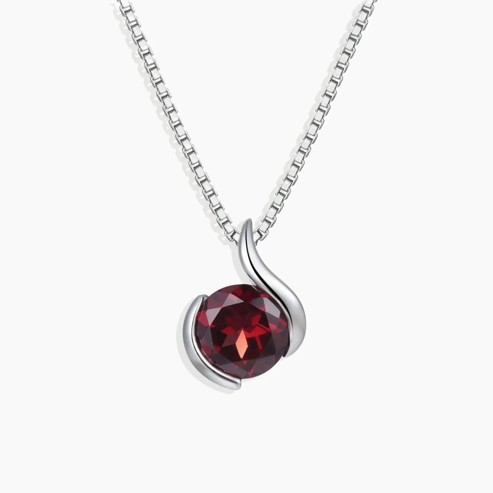 Garnet Monarch Pendant Necklace in Sterling Silver - Irosk Australia