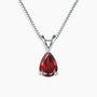 Garnet Pear Shape Pendant Necklace - 925 Sterling Silver - Irosk Australia