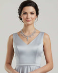 Sky Blue Topaz Cascading Statement Necklace in Sterling Silver | Irosk