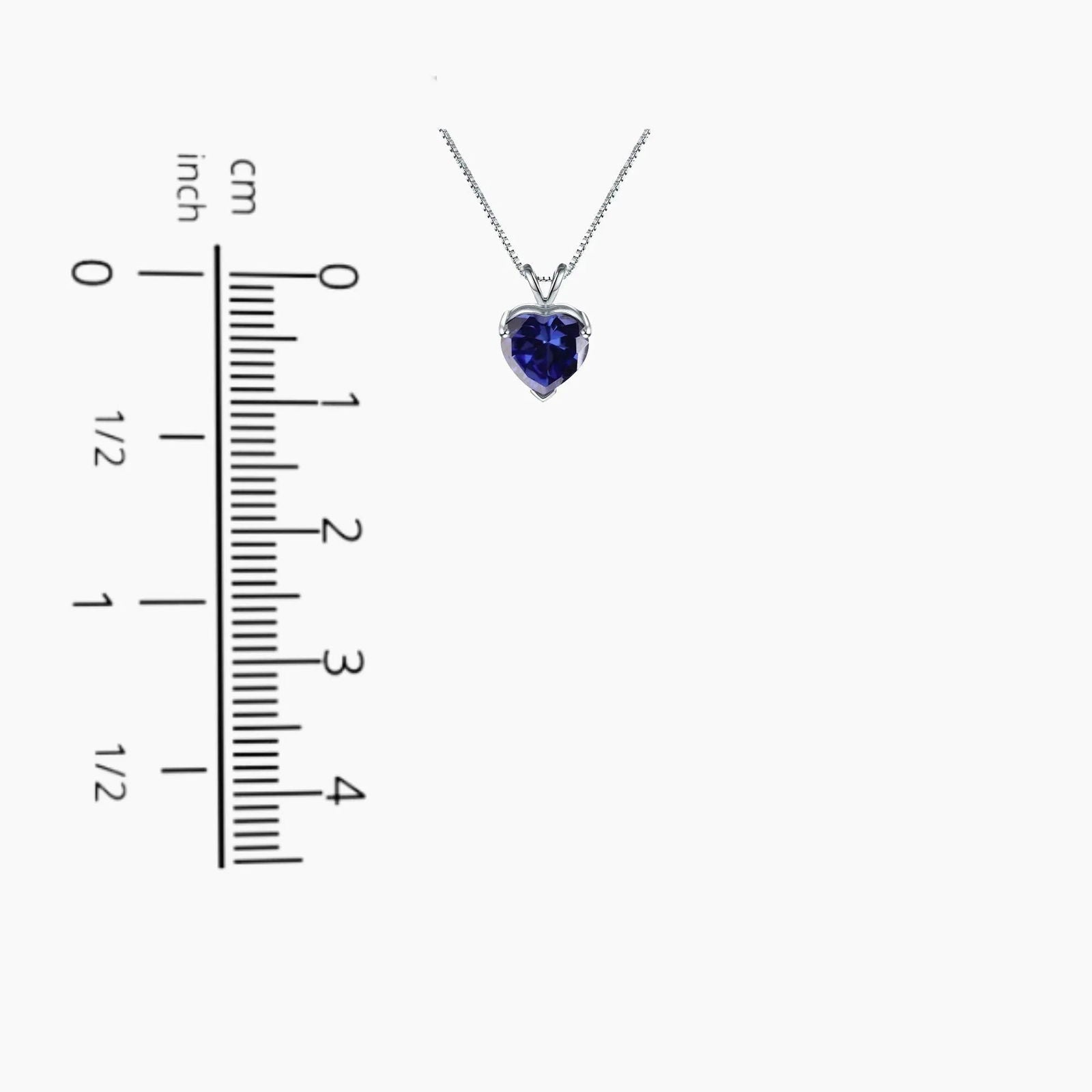 Elegant Heart Shaped Sapphire Pendant Necklace with Box Chain