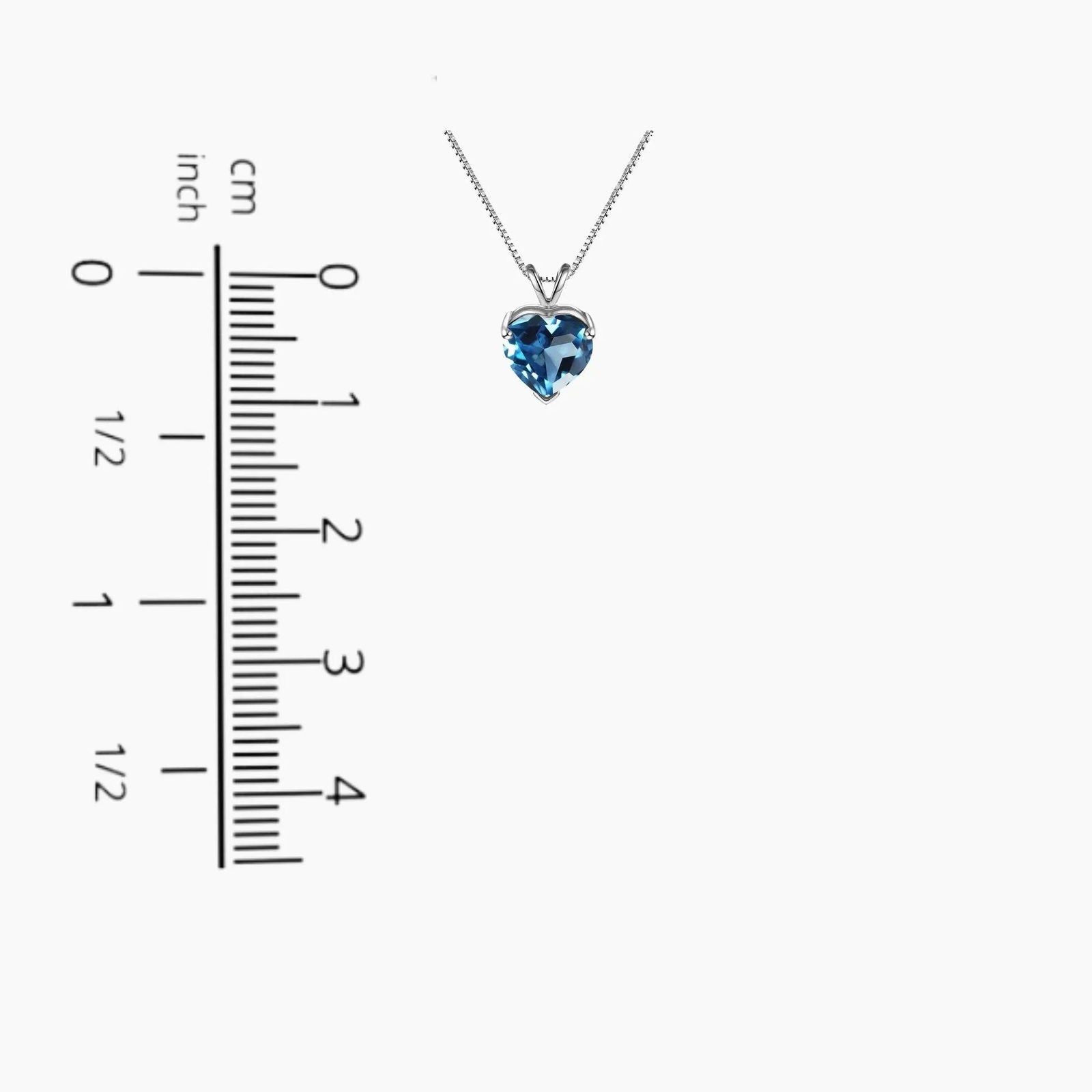 Heart Shaped Gemstone Necklace in Sterling Silver -  London Blue Topaz - Irosk Australia