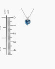 Heart Shaped Gemstone Necklace in Sterling Silver -  London Blue Topaz - Irosk Australia