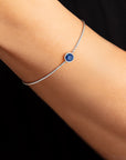 Bezel Set Sapphire Lab Bracelet in Sterling Silver – Irosk®