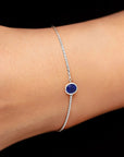 Sterling silver bezel set sapphire bracelet