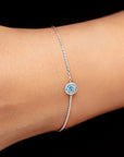 Irosk Bezel Set Round Sky Blue Topaz Bracelet - Irosk Australia