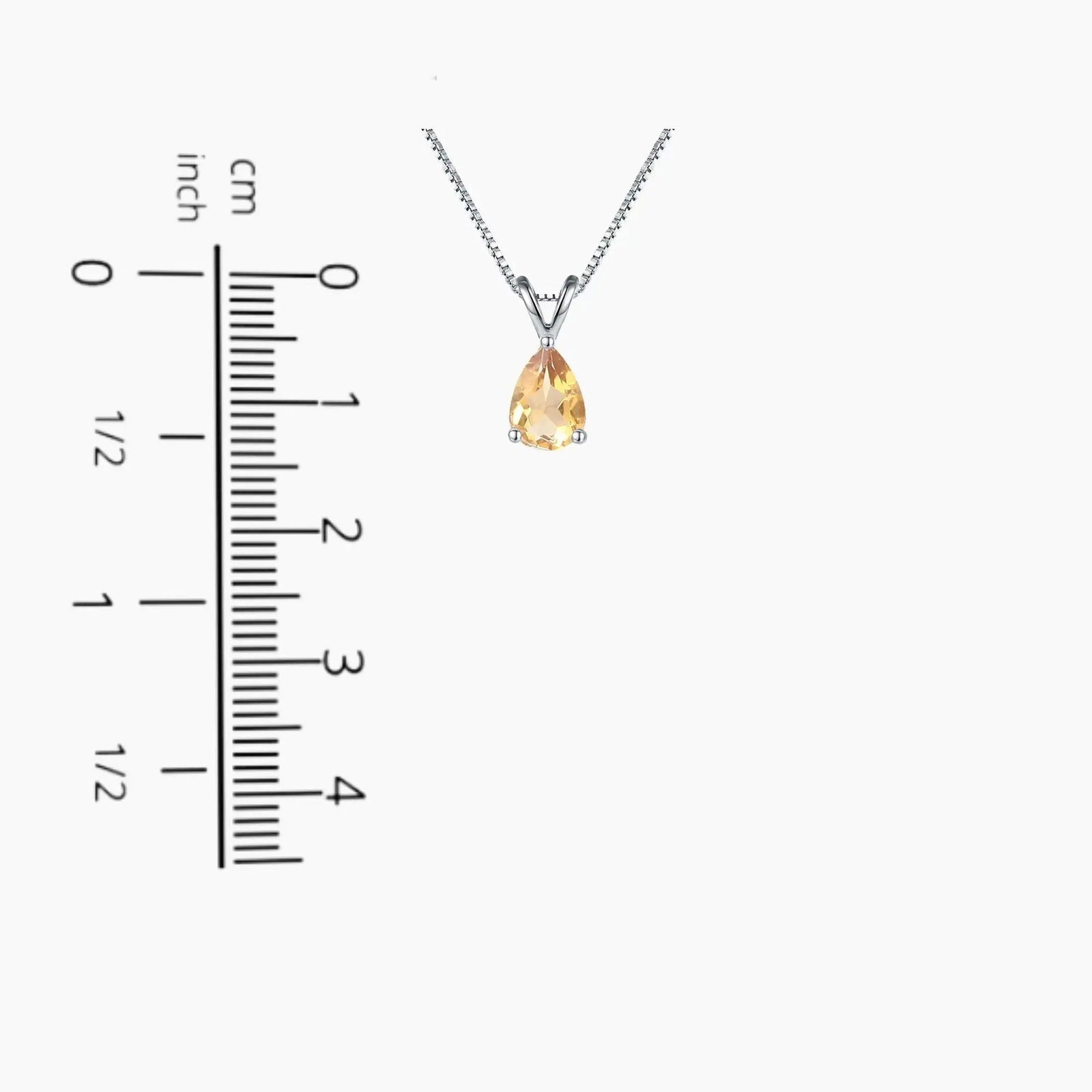 Irosk Pear Shape Citrine Necklace - 925 Sterling Silver - Irosk Australia