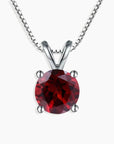 Irosk Round Cut Necklace in Sterling Silver -  Garnet - Irosk Australia