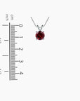 Irosk Round Cut Necklace in Sterling Silver -  Garnet - Irosk Australia