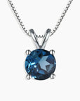Irosk Round Cut Necklace in Sterling Silver -  London Blue Topaz - Irosk Australia