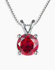 Irosk Round Cut Necklace in Sterling Silver -  Ruby - Irosk Australia