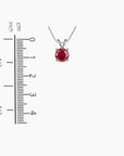 Irosk Round Cut Necklace in Sterling Silver -  Ruby - Irosk Australia