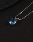 Irosk Round Cut Necklace in Sterling Silver -  Swiss Blue Topaz - Irosk Australia