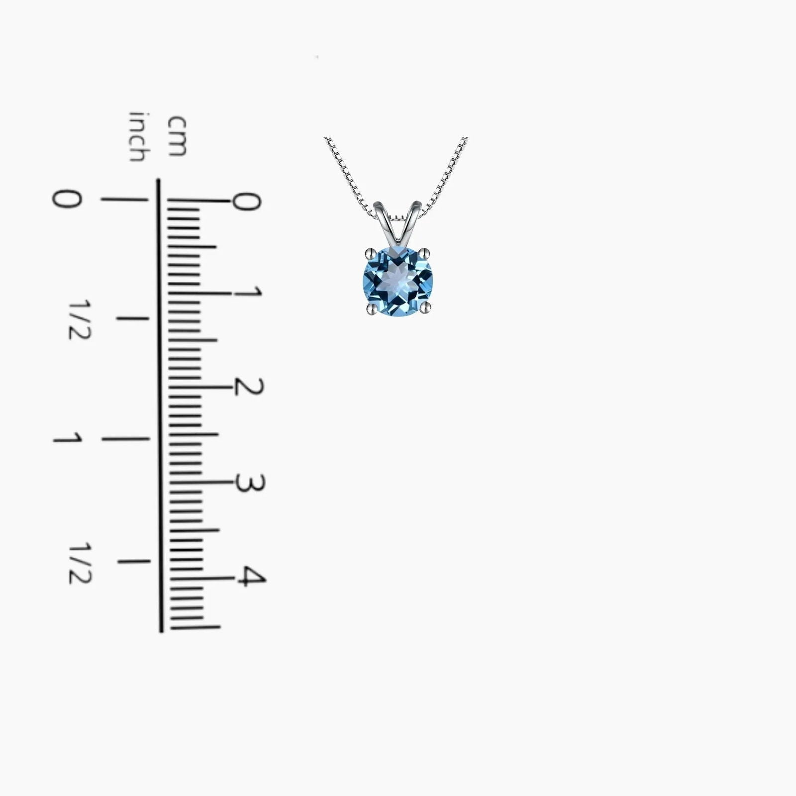 Irosk Round Cut Necklace in Sterling Silver -  Swiss Blue Topaz - Irosk Australia